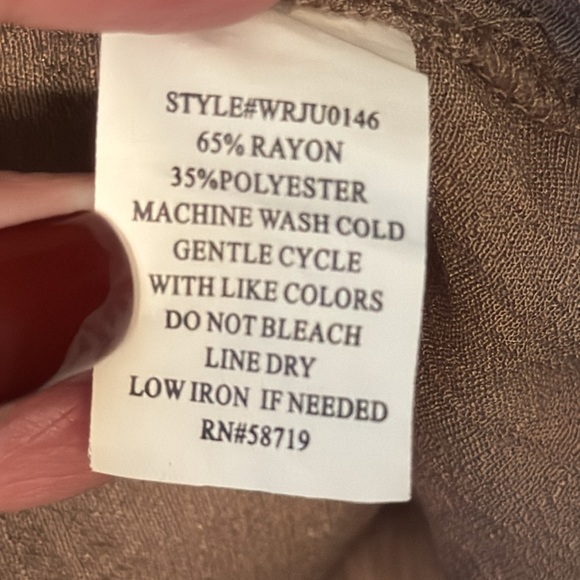 Elementz brown tunic gauze lightweight material NWT 2 front zipper pockets - Picture 9 of 9